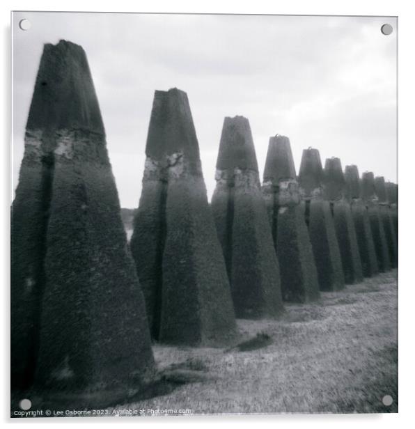 Cramond Submarine Defences Acrylic by Lee Osborne