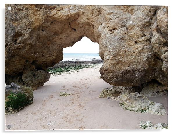 Rock Arch, Albufeira, Portugal Acrylic by Lee Osborne