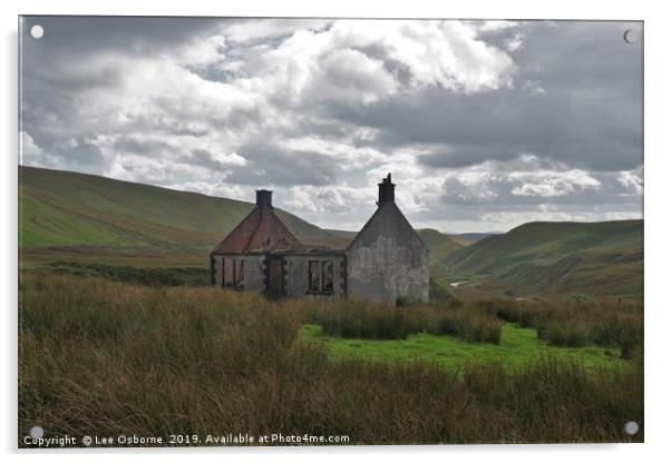 Ruined Farm Cottage, Scotland Acrylic by Lee Osborne