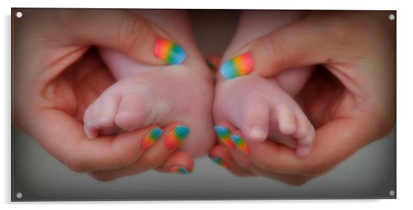 rainbow baby Acrylic by sue davies