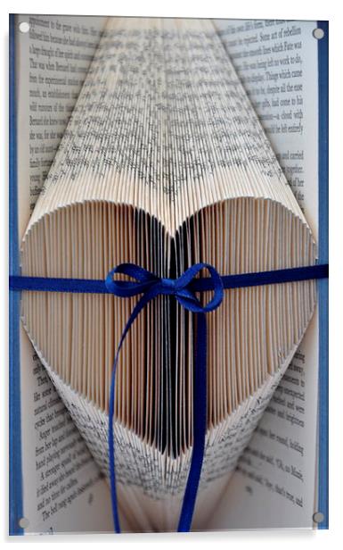 heart book Acrylic by sue davies