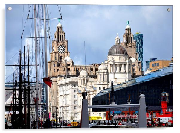 liver birds Acrylic by sue davies