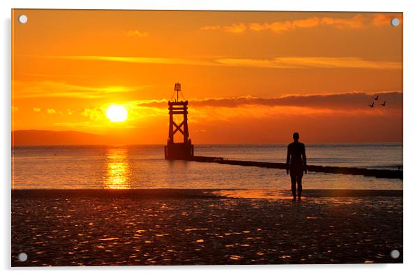  iron man at sunset Acrylic by sue davies