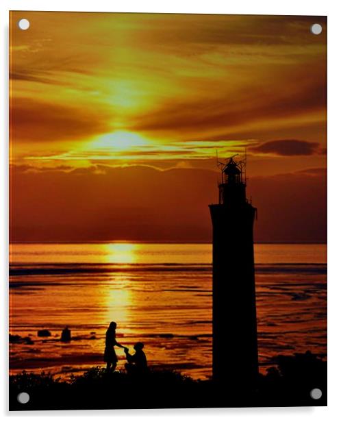 romantic sunset Acrylic by sue davies