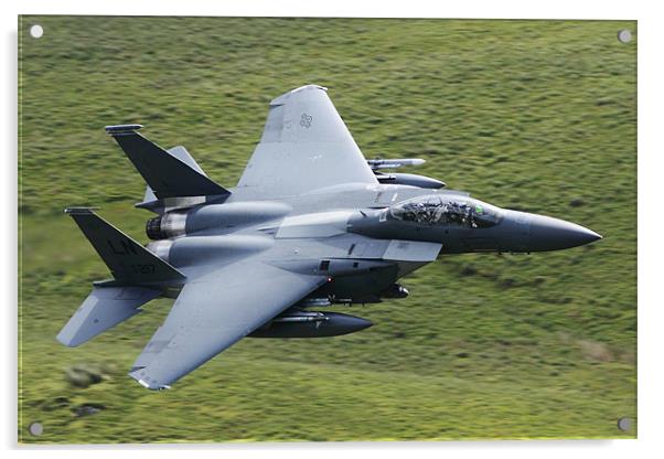 F15 E fighter jet Acrylic by peter lewis
