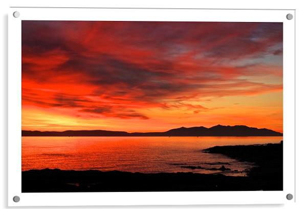 sunsetting over Arran Acrylic by jane dickie