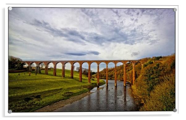 Leaderfoot viaduct over the Tweed Acrylic by jane dickie