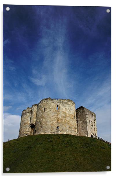 Clifford's Tower: A Cloud-Kissed Citadel Acrylic by Graham Parry