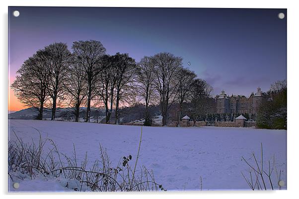 Enigmatic Plas Teg in Winter's Embrace Acrylic by Graham Parry