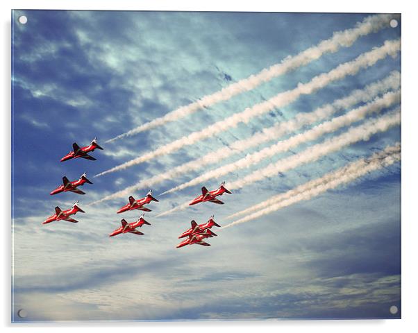 Golden Jubilee of Red Arrows Flights Acrylic by Graham Parry