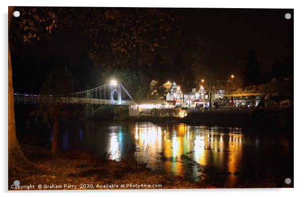 Enchanting Shrewsbury Riverside Pub Acrylic by Graham Parry