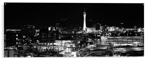 Las Vegas In Mono Acrylic by Paul Mirfin