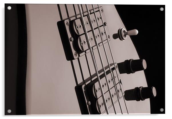 Electric bass guitar Acrylic by Josep M Peñalver