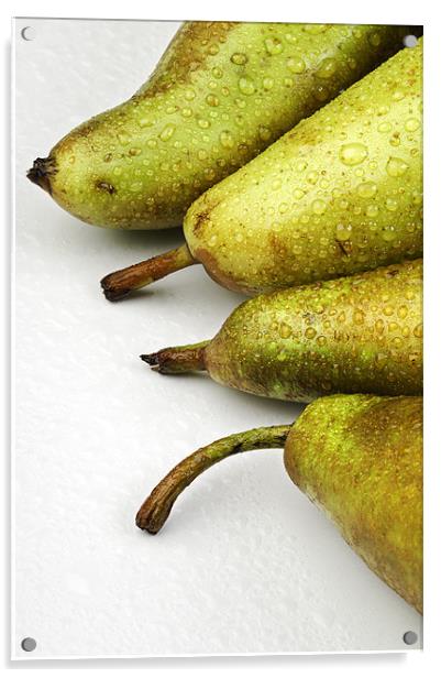 Pears over white Acrylic by Josep M Peñalver