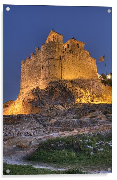 Castle of Calafell Acrylic by Josep M Peñalver