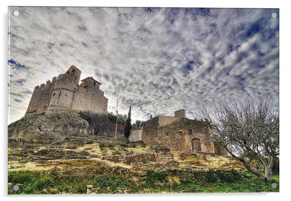 Castle of Calafell Acrylic by Josep M Peñalver