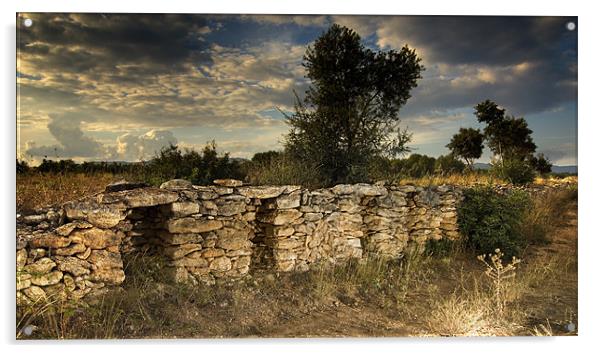 Shelter of the threshing floor of the  Capona. Acrylic by Josep M Peñalver