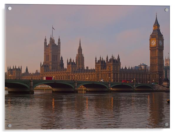 London Big ben Westminster Bridge Acrylic by Clive Eariss