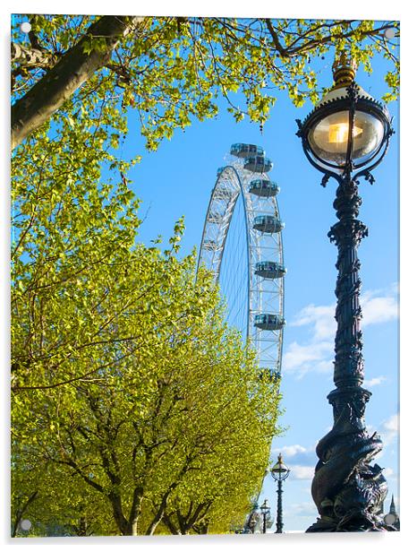 London Eye Summer Acrylic by Clive Eariss