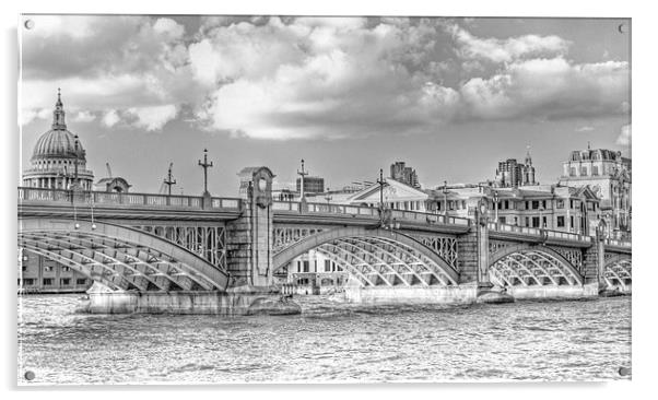 Southwark Bridge London Acrylic by Clive Eariss