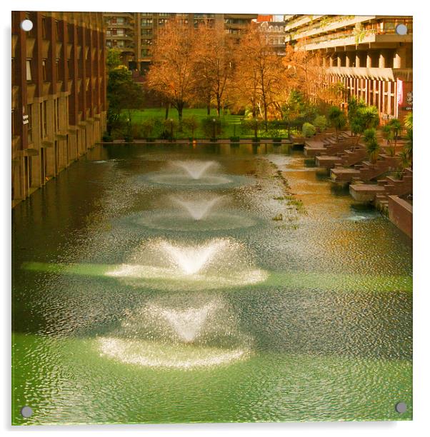 Barbican London Fountains Acrylic by Clive Eariss