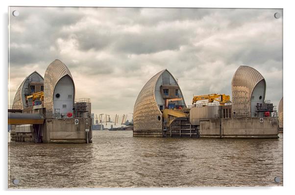  The Thames Barrier Acrylic by Clive Eariss