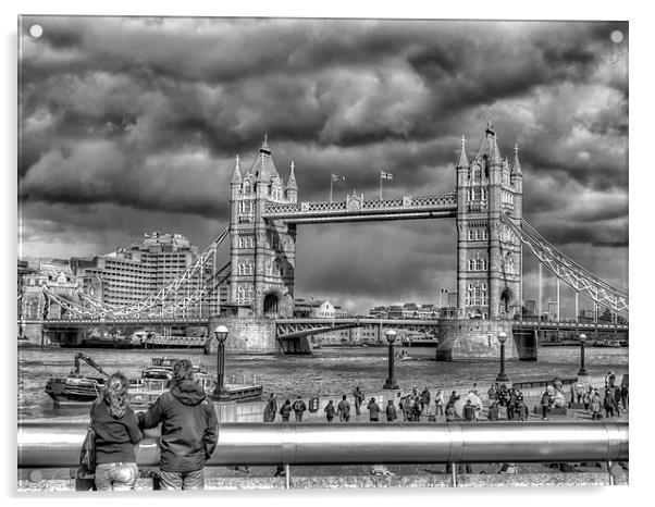  Look To The Tower Bridge Acrylic by Clive Eariss