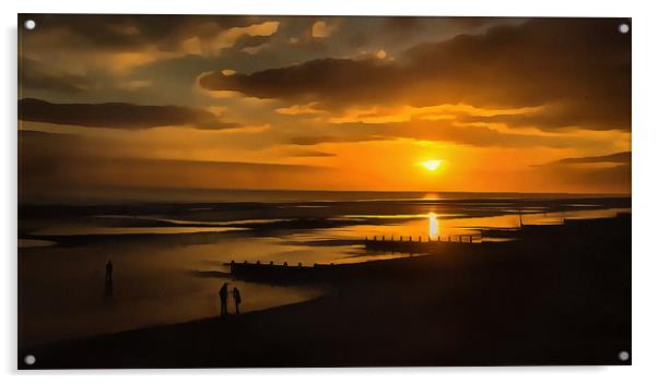 Sun Set Worthing  Acrylic by Clive Eariss