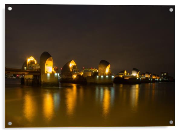 The Thames Barrier Acrylic by Clive Eariss