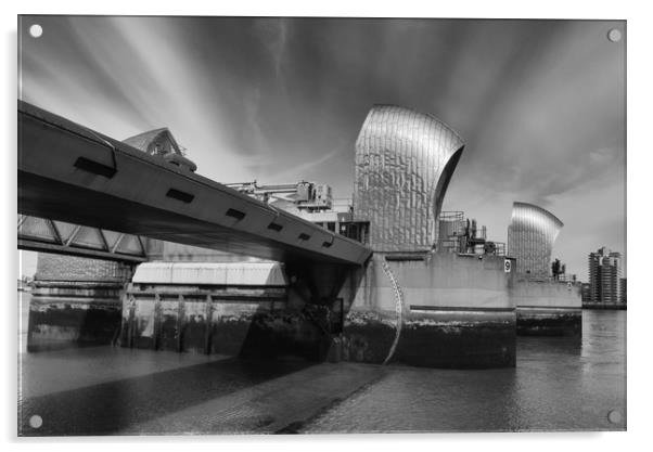 The Thames Barrier Acrylic by Clive Eariss