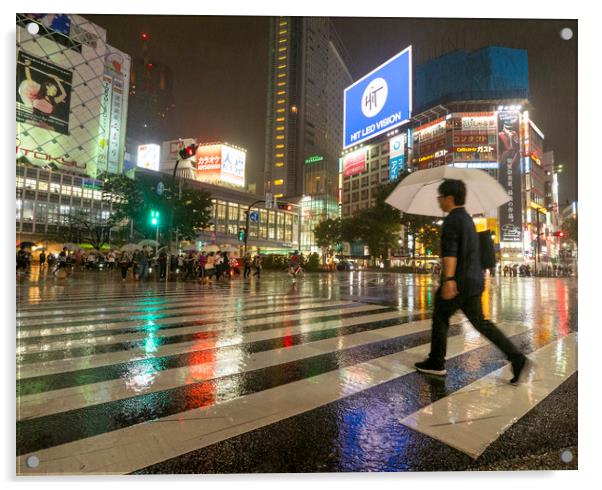  Shibuya Crossing Japan Acrylic by Clive Eariss