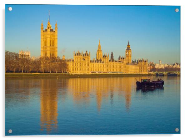 Sunrise Houses Of Parliament Acrylic by Clive Eariss