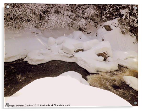 The Falls in the River Acrylic by Peter Castine