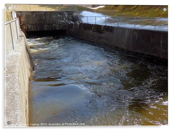 Murphy Dam Spillway Acrylic by Peter Castine