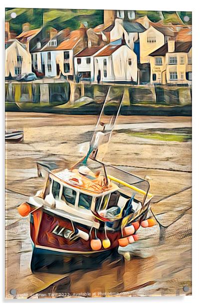 Staithes Fishing Boat Acrylic by Brian Tarr