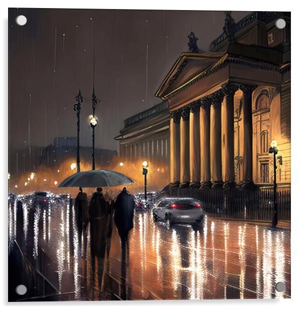 Liverpool at night Acrylic by Brian Tarr