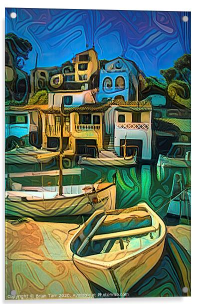 The Fishing Village Acrylic by Brian Tarr