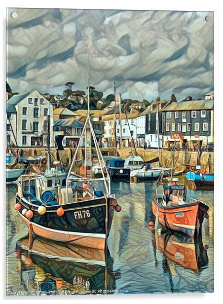 Mevagissey harbour Acrylic by Brian Tarr