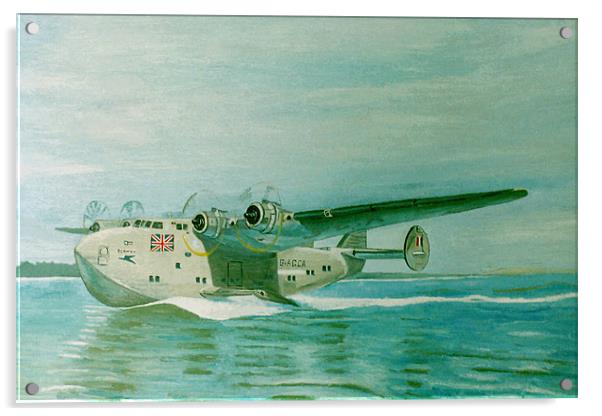 Flying Boat 1930's Acrylic by Olive Denyer