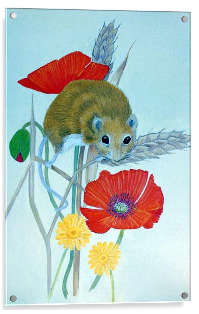 Harvest Mouse Acrylic by Olive Denyer