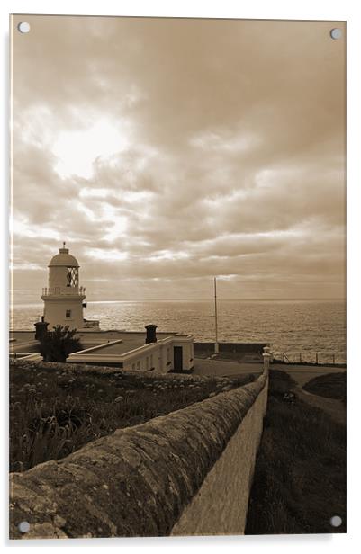 cornish coastal lighthouse Acrylic by Jordan Wills