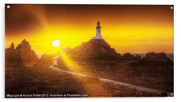 Lighthouse and Sunbeams Acrylic by Robert Pettitt