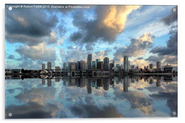 Miami the Mega City Acrylic by Robert Pettitt