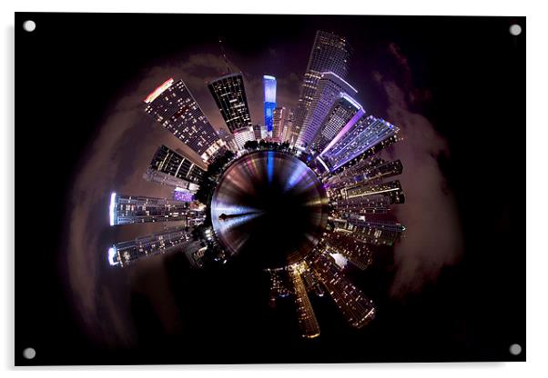 Mega City Planet Acrylic by Robert Pettitt