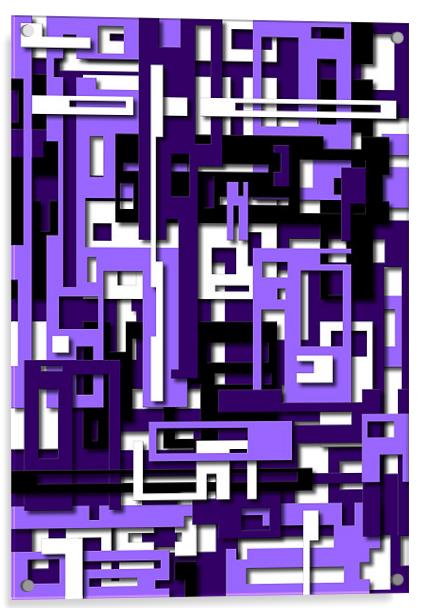 Purple Cutaway Layers Acrylic by Adrian Wilkins