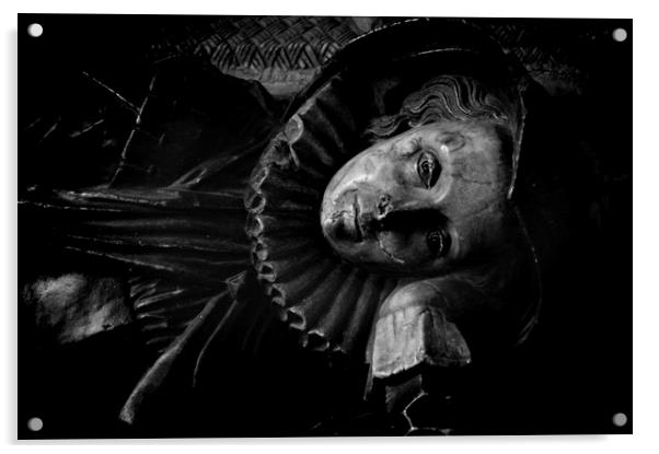 Lady Leventhorpe, awake after a very long sleep. Acrylic by Adrian Wilkins
