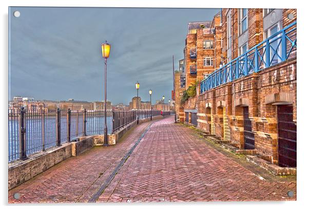 Thames Riverside Flats Acrylic by Graeme Raffan