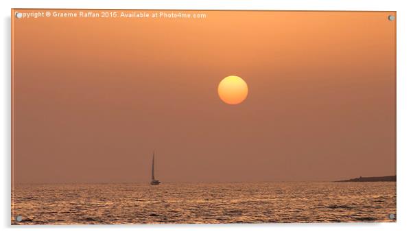  Sailing into a Cyprus Sunset Acrylic by Graeme Raffan