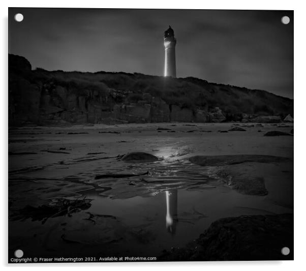Night at the Lighthouse Acrylic by Fraser Hetherington