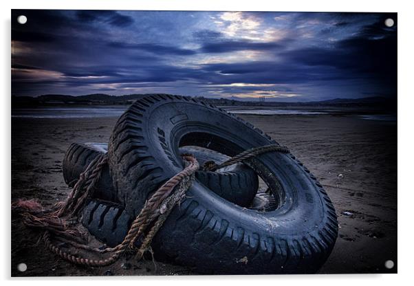 Tyred on the Beach Acrylic by Fraser Hetherington